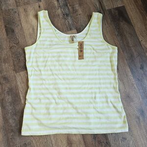 209 Women’s Lime & White Striped Tank Top Size S NWT